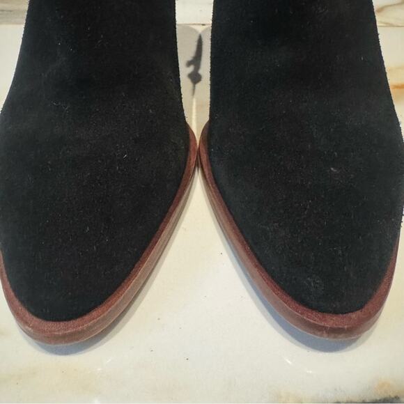 Sam Edelman Blake Suede Ankle Boots Almond Toe Vintage Looking In Black Size 10 - Picture 3 of 10